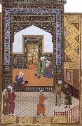 A Poor dervish deserves,through his wisdom,to replace the arrogant cadi in the mosque Bihzad